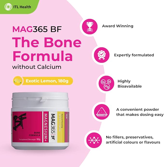 MAG365 Magnesium | ITL Health | B6, D3, D3, K2 K2 | 180g Powder