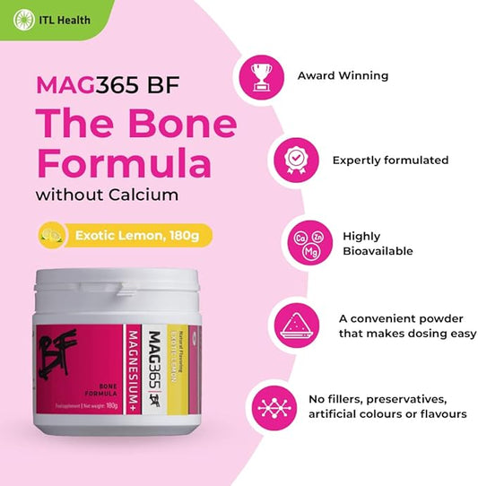 MAG365 Magnesium | ITL Health | B6, D3, D3, K2 K2 | 180g Powder