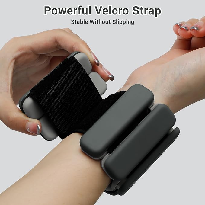 Sportneer Wrist & Ankle Weights for Women Men - 1 Pair (1 lb/2 lb Each) | Adjustable Weighted Bracelet Silicone Bangles for Yoga, Dance, Pilates, Cardio, Aerobics, Gym, Pool Exercises and Jogging
