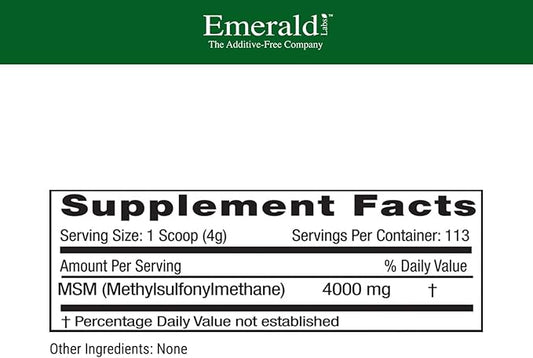 EMERALD LABS MSM Powder 4,000 mg 16 Oz