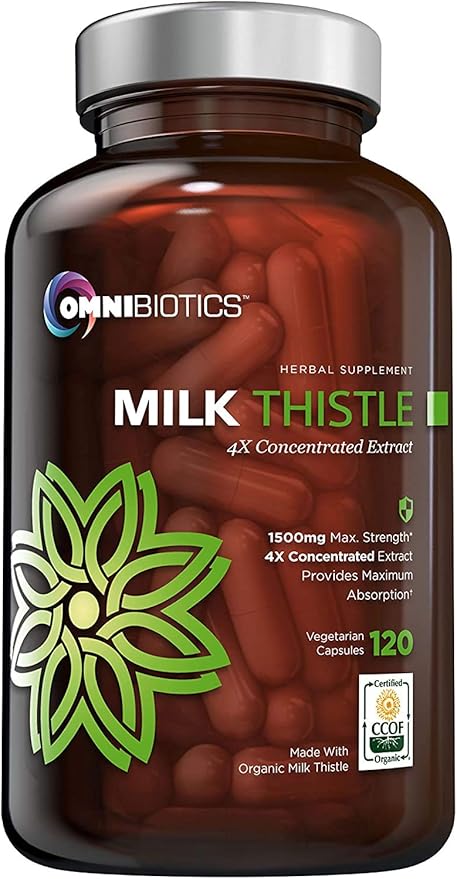 Organic Milk Thistle Capsules, 1500mg 4X 120 Vegetarian