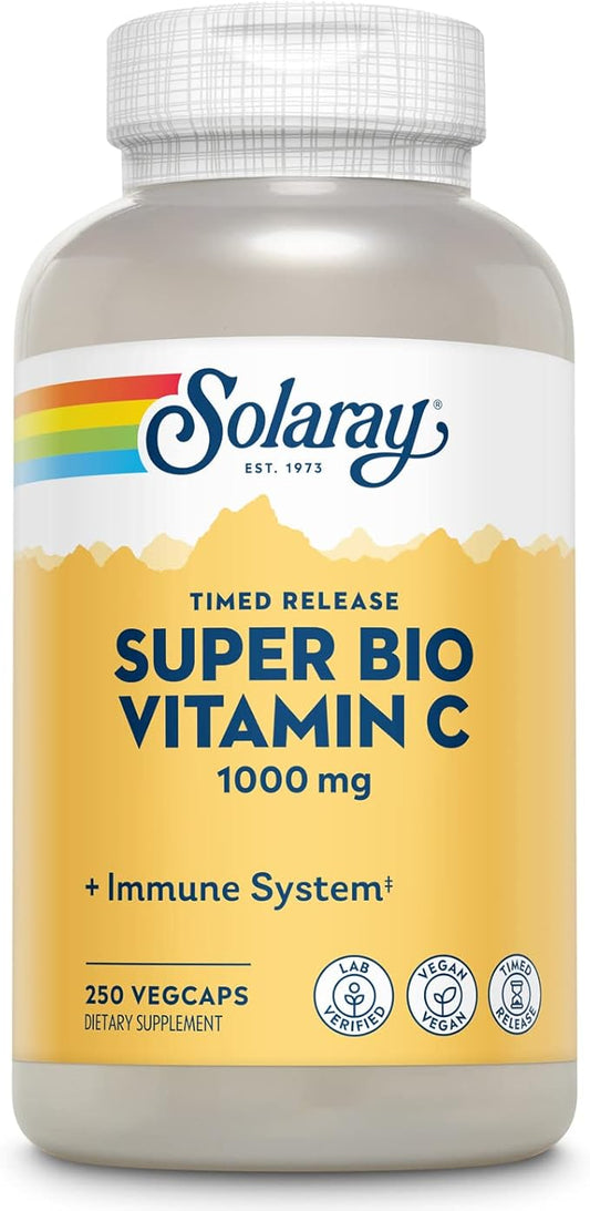 Solaray Super Bio Vitamin C 1000mg, 60 Day 125 Servings, 250 VegCaps