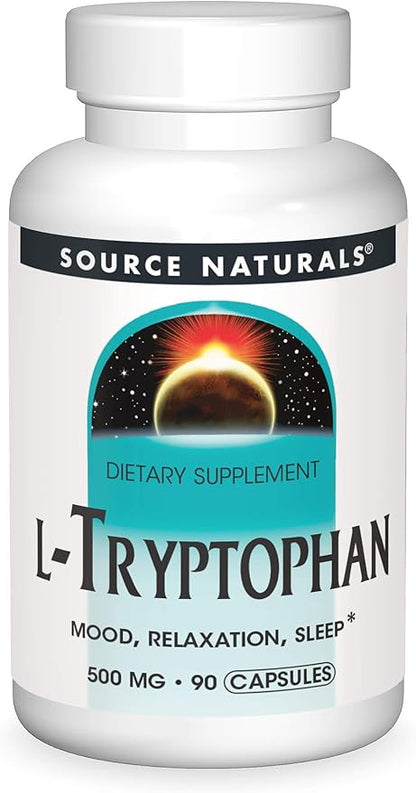 Source Naturals L-Tryptophan, for Mood, Relaxation, 500mg - 90 Capsules