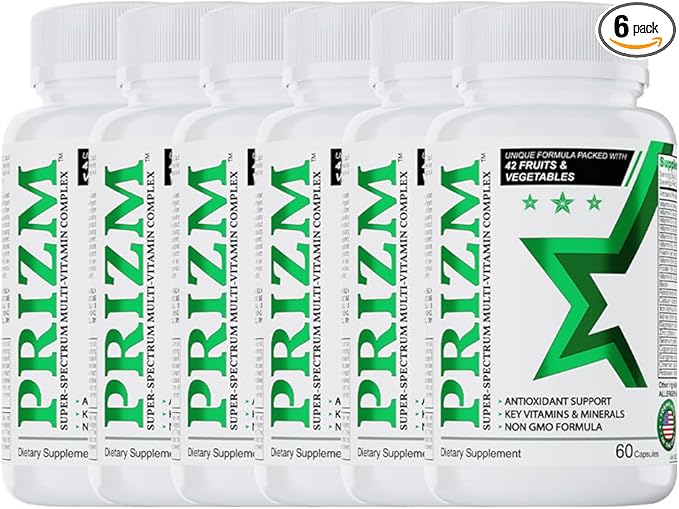 PRIZM Multivitamin for Men and Women 29 Vitamins 42 Fruits B6 B12-6 B12-6 Pack 360 caps