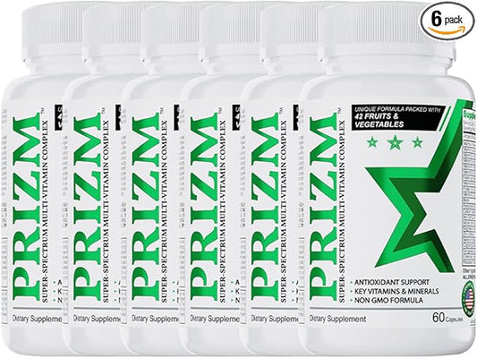 PRIZM Multivitamin for Men and Women 29 Vitamins 42 Fruits B6 B12-6 B12-6 Pack 360 caps