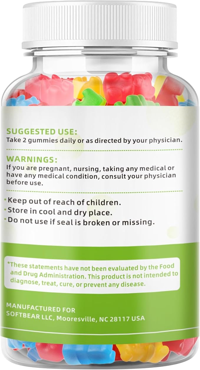 Calcium Magnesium Zinc Gummies for Women, 600 mg D3 for 120 Gummies