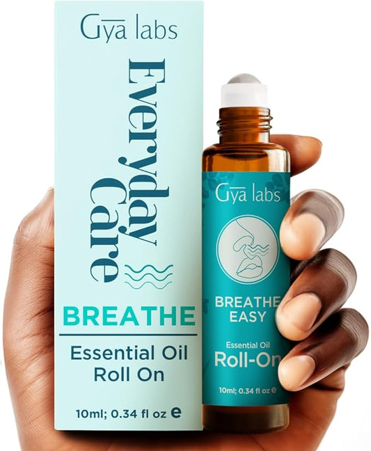 Gya Labs Breathe Essential Oil Roll on 100% Pure (0.34 Fl
