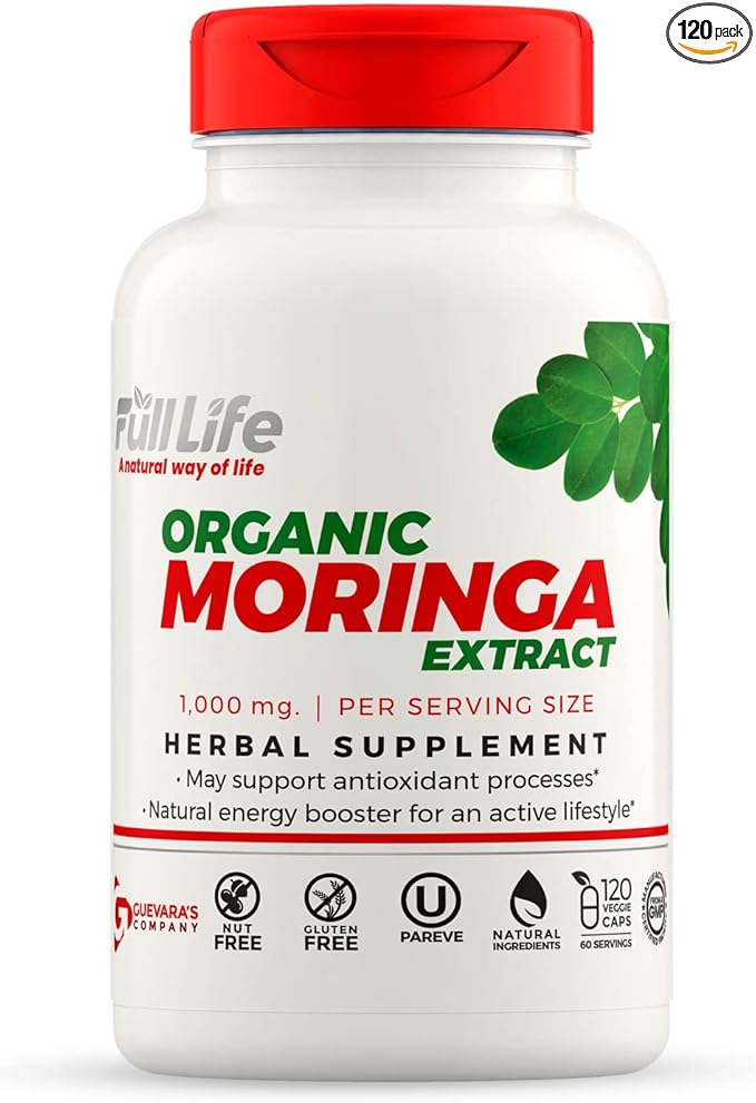 Full Life Moringa Oleifera Capsules – 120 Veggie 1000mg
