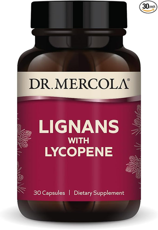 Dr. Mercola Lignans with Lycopene Supplement, 30 Servings (30 Capsules),