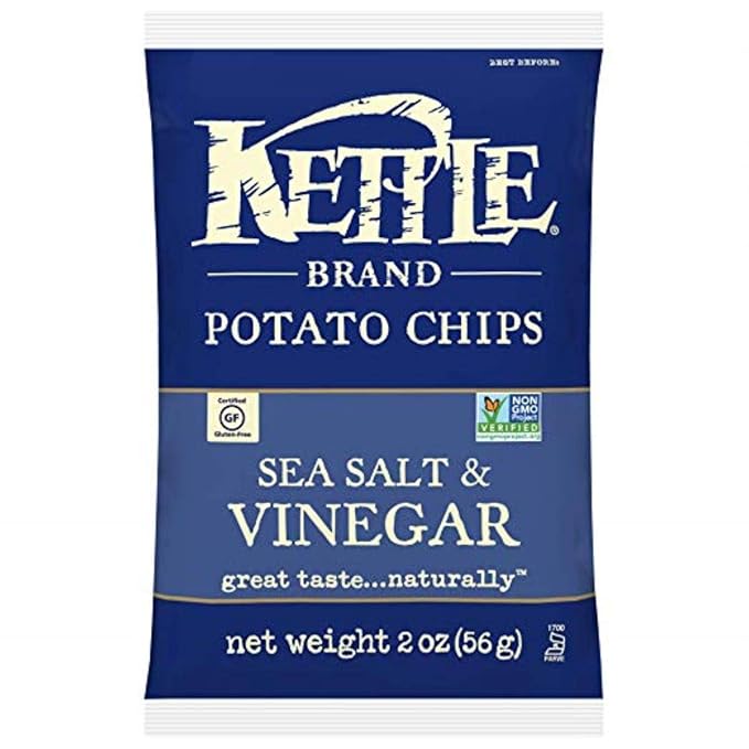 Kettle Brand Potato Chips, Sea Salt, 2 Ounce Bags (Pack of 24)