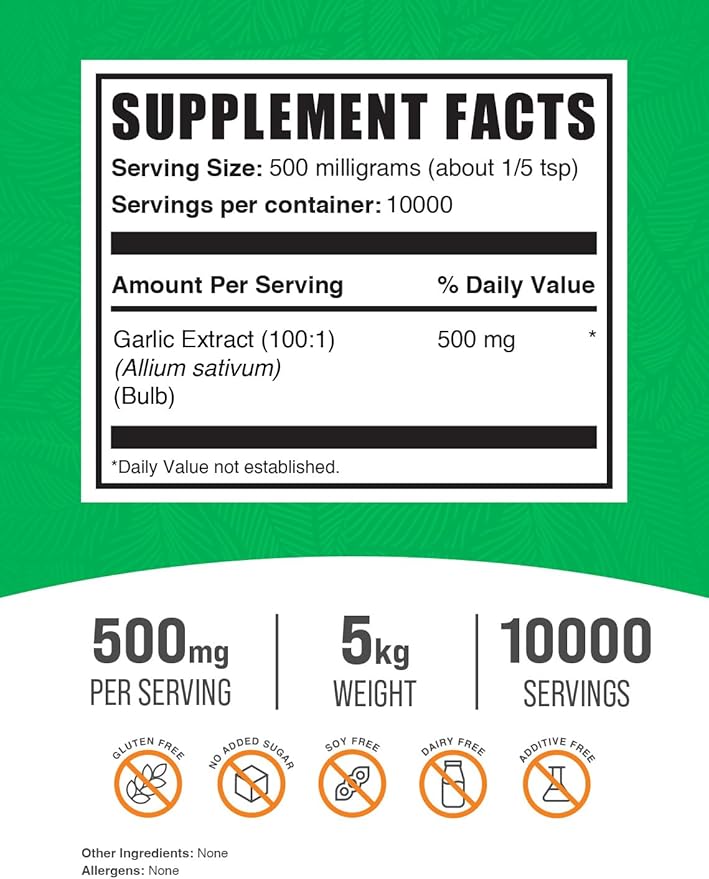 BulkSupplements.com Garlic Extract Powder (5 Kilograms 11 lbs)