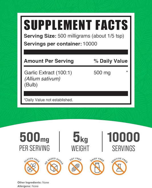BulkSupplements.com Garlic Extract Powder (5 Kilograms 11 lbs)