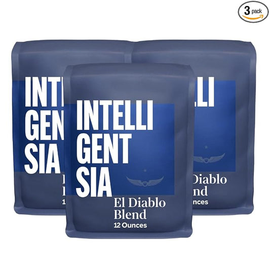 Intelligentsia Coffee, Medium Roast Whole Bean Coffee - El Diablo with Flavor Notes of Blackstrap Molasses, Cola and Cacao, 36 Ounces (3 Bags of 12 Ounces)