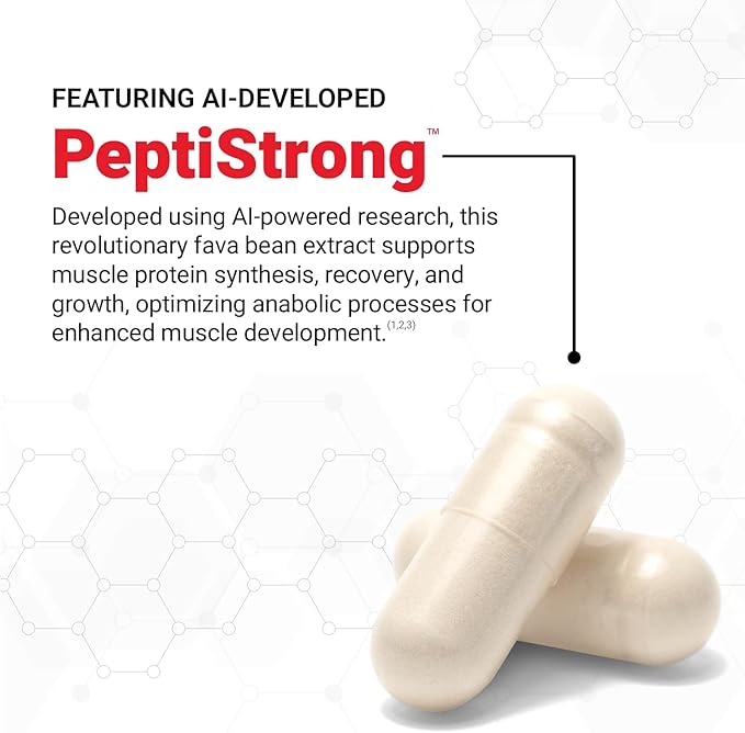 FORCE FACTOR Anabolic Muscle Builder, Muscle Building Support Supplements for Men, Supports Muscle, Strength, and Recovery, Reduces Fatigue, with AI-Developed PeptiStrong, 150 Capsules