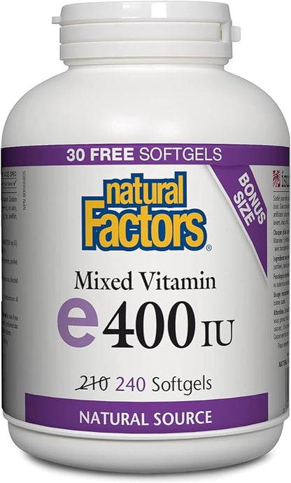 Natural Factors, Mixed Vitamin E 400 240 softgels (240 servings)