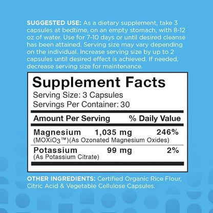 nbpure MagO7 - Natural Colon Cleanse & Detox - Occasional Constipation Relief, Stool Softening, & Bloating Support for Men & Women - Ozonated Magnesium Oxide, 90 Capsules