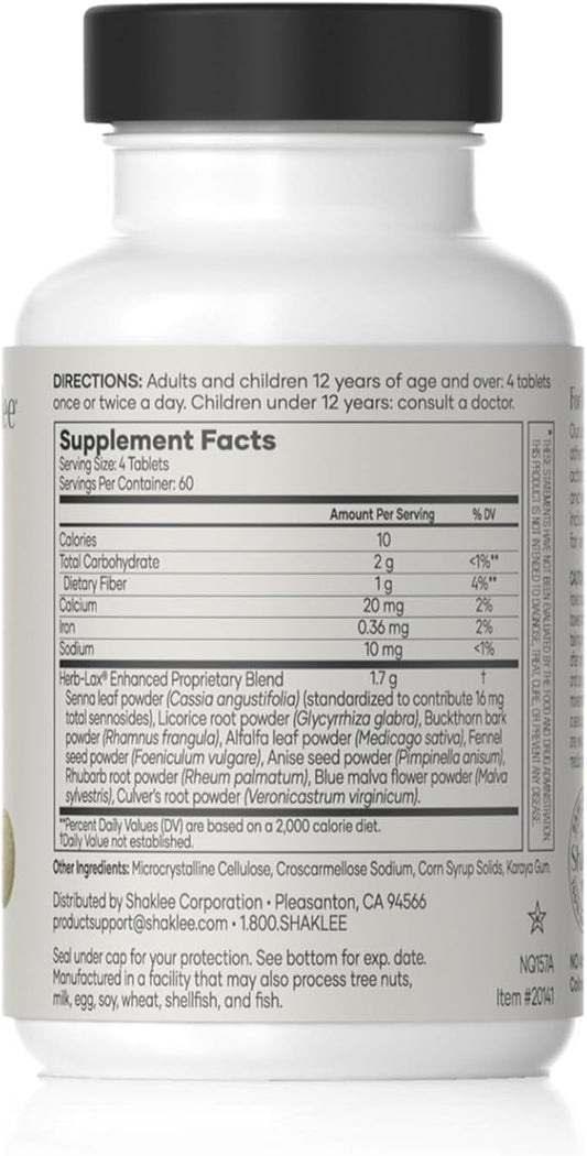 Shaklee - Herb-Lax® Gentle Laxative - 240 Tablets