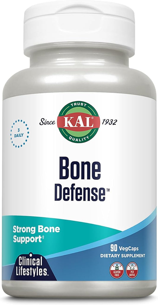 KAL Bone Defense D3 and K2, Magnesium 90ct, 30 30 Serv.