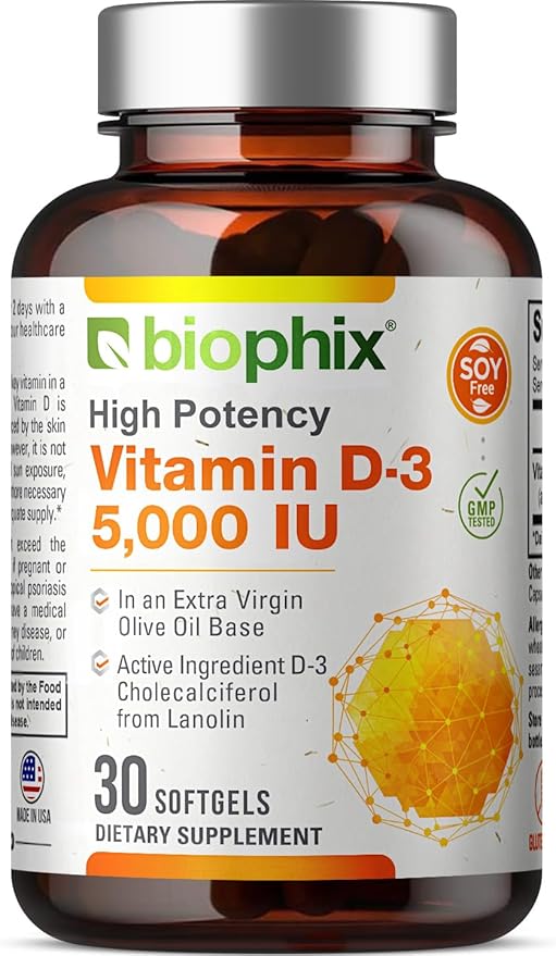 biophix Vitamin D-3 5000 IU 30 Softgels K2