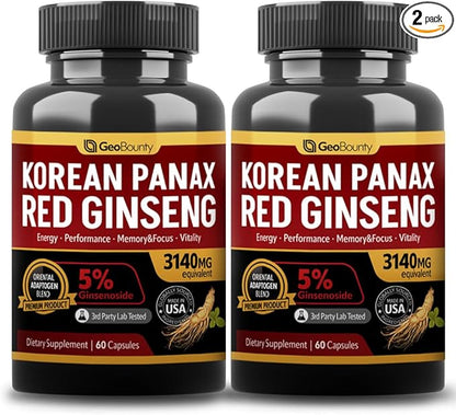 Korean Red Panax Ginseng Capsule 2 2 Value 3140mg (Ginsenoside 5%)