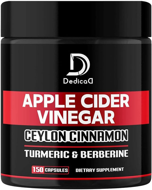 Apple Cider Vinegar Capsules 600mg Ceylon 300mg Turmeric 300mg & 300mg - 150 ACV