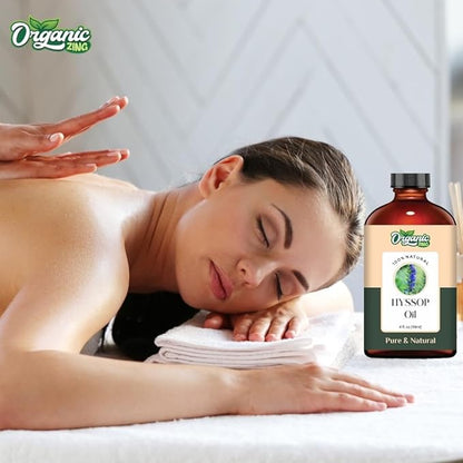 Hyssop (Hyssopus Officinalis) Oil | Pure & Natural Essential Oil for Skincare, Massage, Aroma and Diffusers - 118ml/3.99fl oz