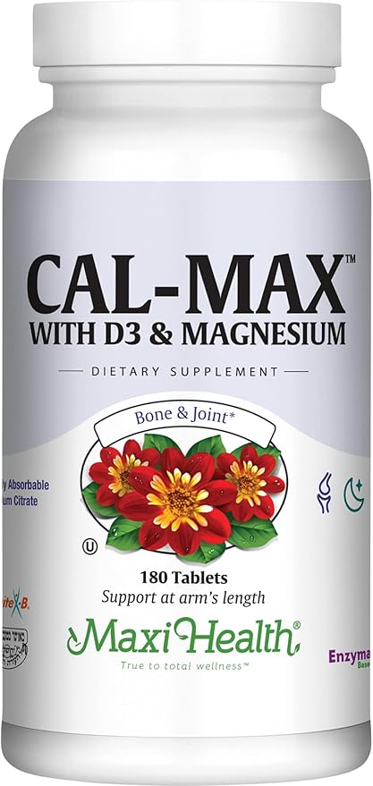 Maxi Health Calcium Magnesium Supplement D3 and (180 Tablets)