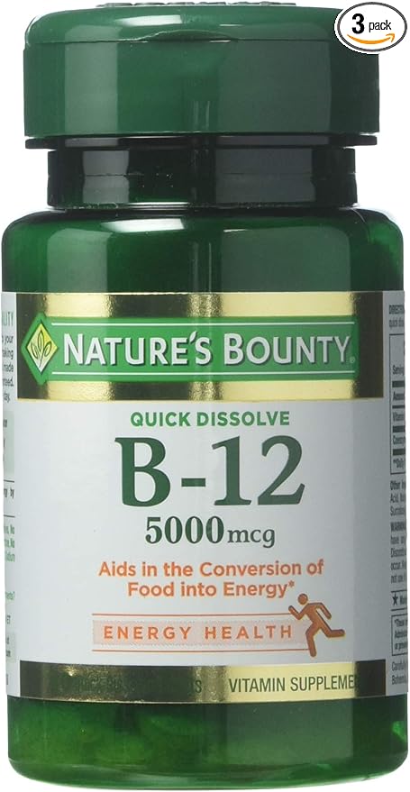Nature's Bounty Vitamin B-12 5000 mcg, 40 Quick 3)