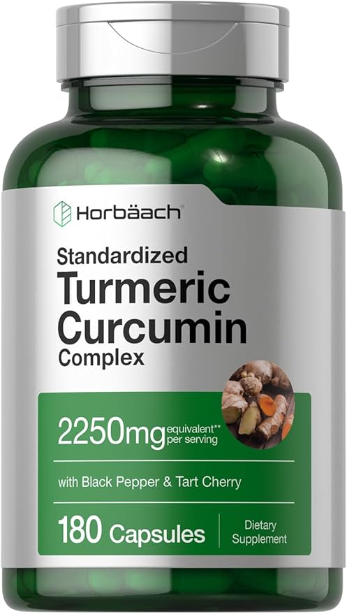 Horbäach Turmeric Supplement with Black Pepper 2250mg 180 Capsules