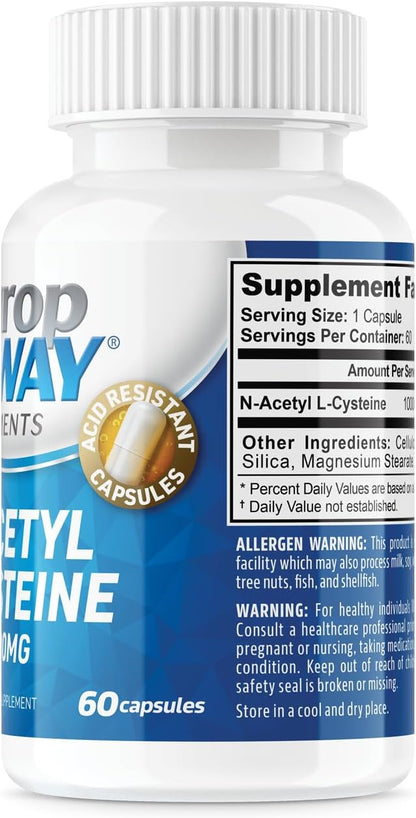 NeuropAWAY Elements N-Acetyl L-Cysteine 1000mg 60ct (60 1000mg 1000mg Capsules