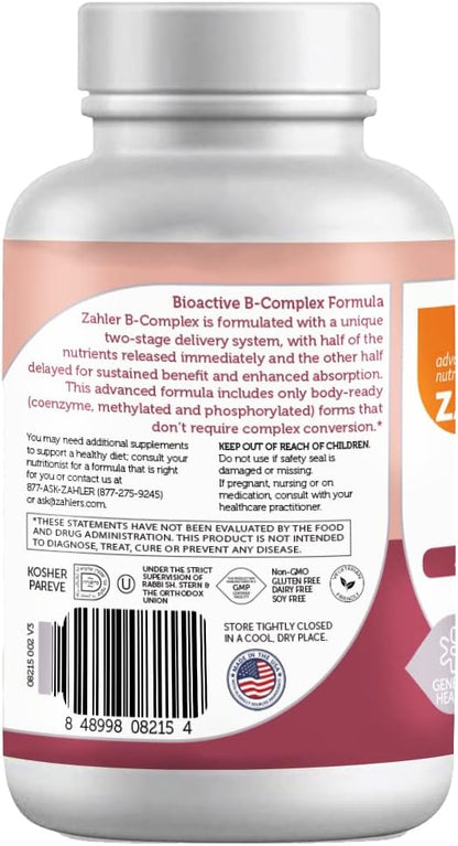 Zahler B Complex, Vitamin B Complex 8 Bioactive 60 Tablets