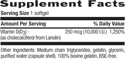 COUNTRY LIFE Vitamin D3 10000 IU, 60 CT