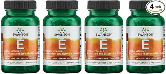 Swanson Natural Vitamin E 400 IU (268 mg, 100 Softgels) 4 Pack