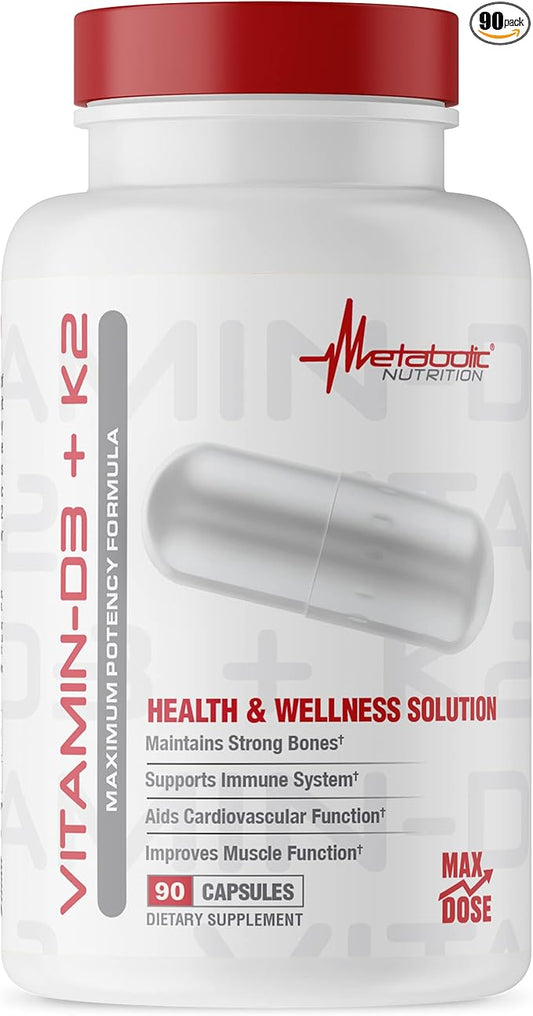 Metabolic Nutrition Vitamin D3 + K2, 90 Veggie 7000IU per