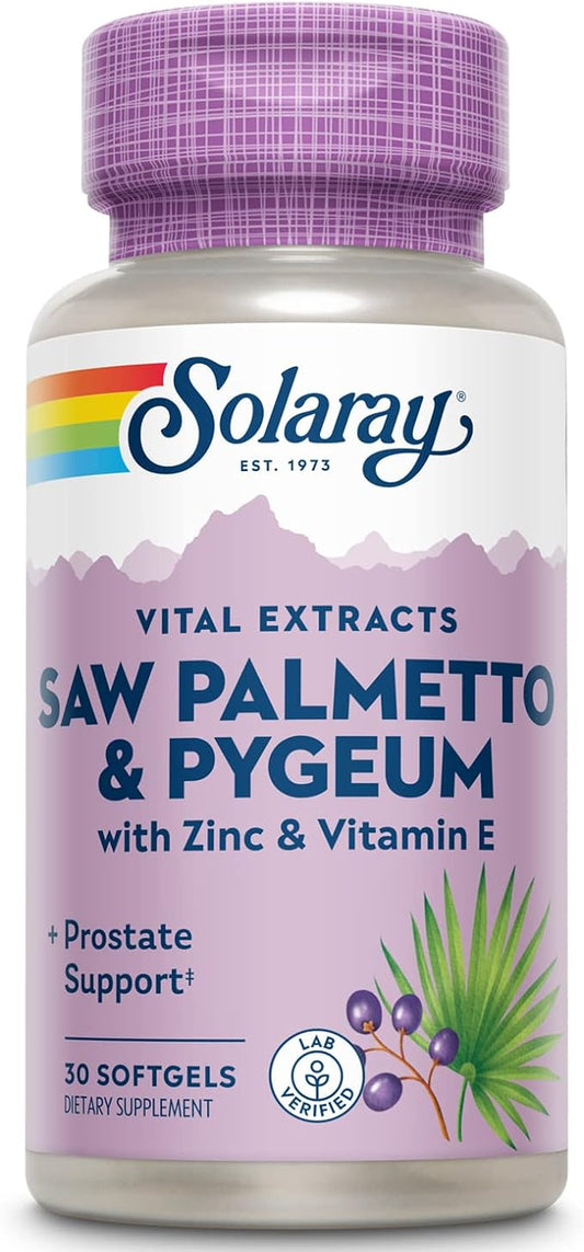 SOLARAY Saw Palmetto and Pygeum 60-Day Guarantee 30 Servings, 30 Softgels