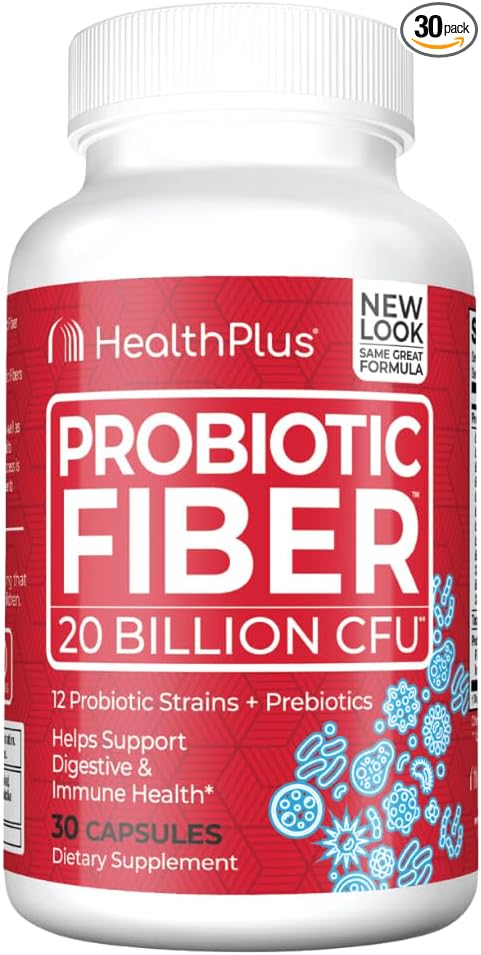 Health Plus Probiotic Fiber 30 Capsules, 30 Servings
