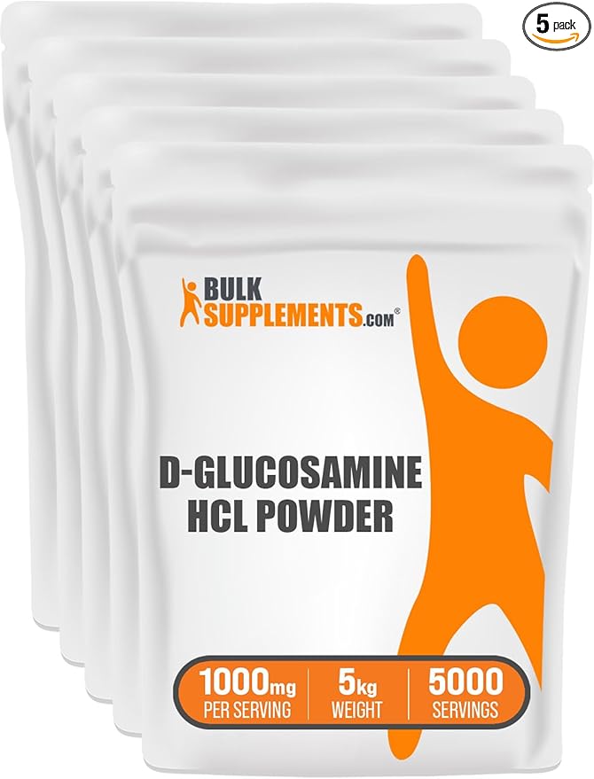 BulkSupplements.com Glucosamine HCl Powder 1000mg, Glucosamine 1000mg per 5kg (11 (11 lbs) 5)