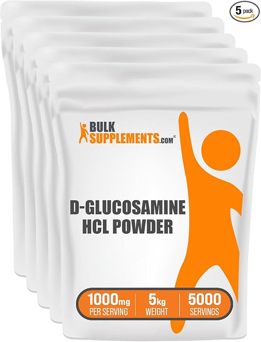 BulkSupplements.com Glucosamine HCl Powder 1000mg, Glucosamine 1000mg per 5kg (11 (11 lbs) 5)
