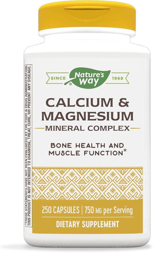 Nature's Way Calcium & Magnesium Mineral 750 mg 250 Capsules
