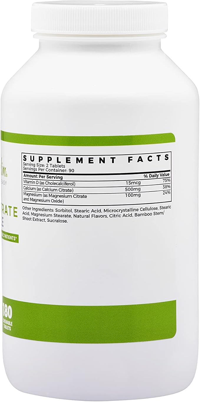 BariSlim Bariatric Calcium Citrate with Magnesium 500 mg (90 Servings)