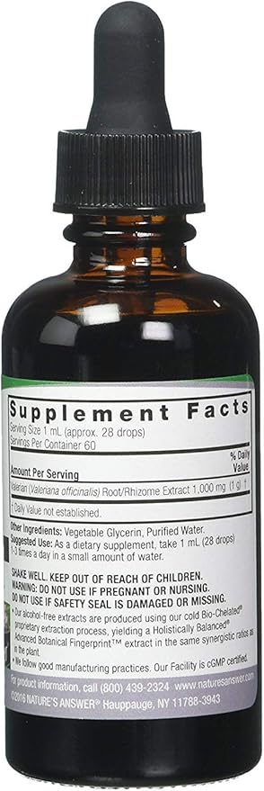 Nature's Answer Valerian Root 1000mg 2oz Extract 2oz | 2 Pack