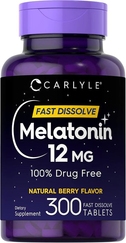 Carlyle Melatonin 12 mg Fast Dissolve 300 Tablets