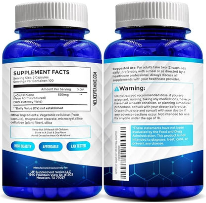 We Like Vitamins Glutathione 500mg Per Serving 200 Glutathione