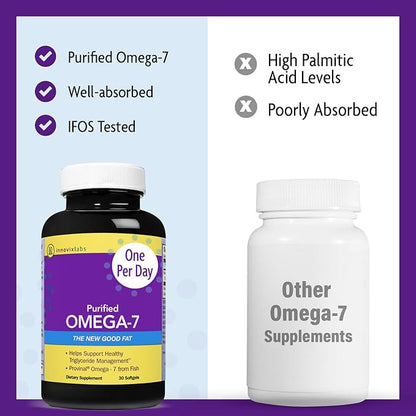 InnovixLabs Purified Omega 7 Supplement, 210mg Omega-7 Palmitoleic Omega-7 Fish 5 Star 30 Capsules