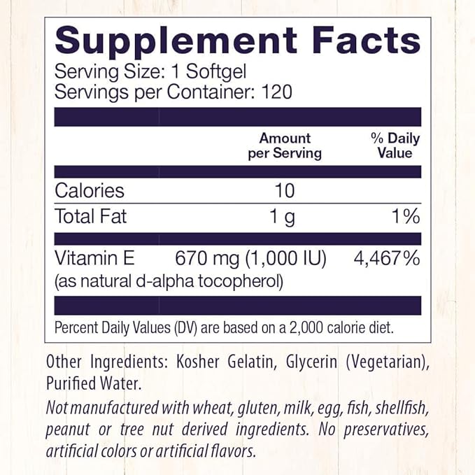 Healthy Origins Vitamin E, 1,000 IU 120 Softgels