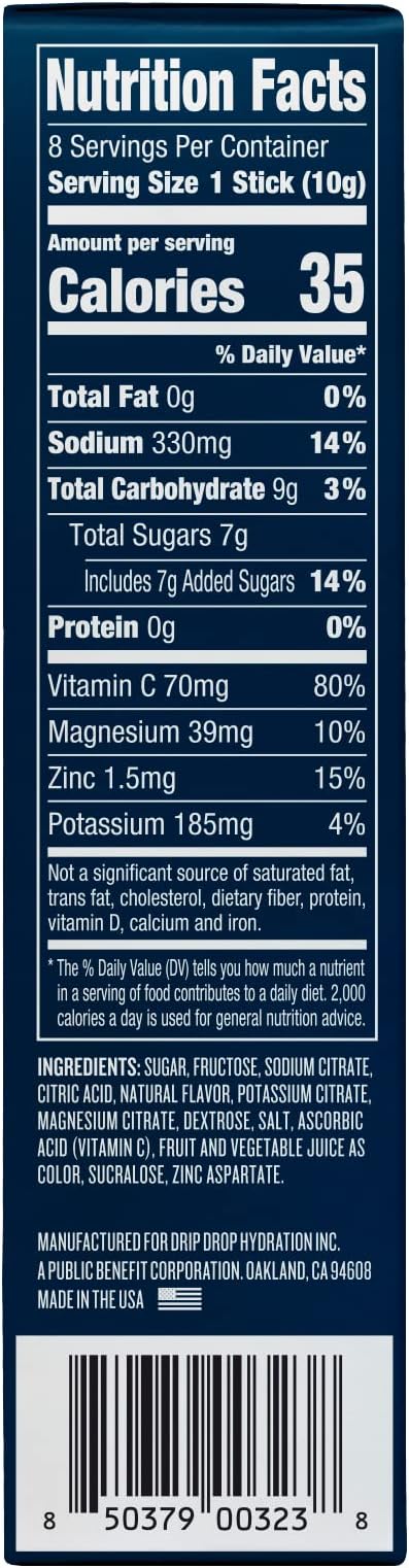 DripDrop Hydration - Electrolyte Powder Packets - Watermelon - 8 Count