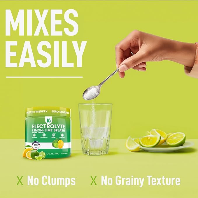 Keppi Keto Electrolytes Powder No Sugar - Zero Carbs - Made in USA - Advanced Hydration, Performance & Recovery - Delicious Lemon Lime Flavor - Mixes Easily No Clumps
