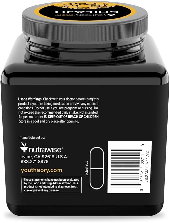 Youtheory Men's Shilajit 250 mg 60 Veg