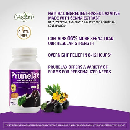 Prunelax Ciruelax Maximum Relief Laxative Tablets 100ct