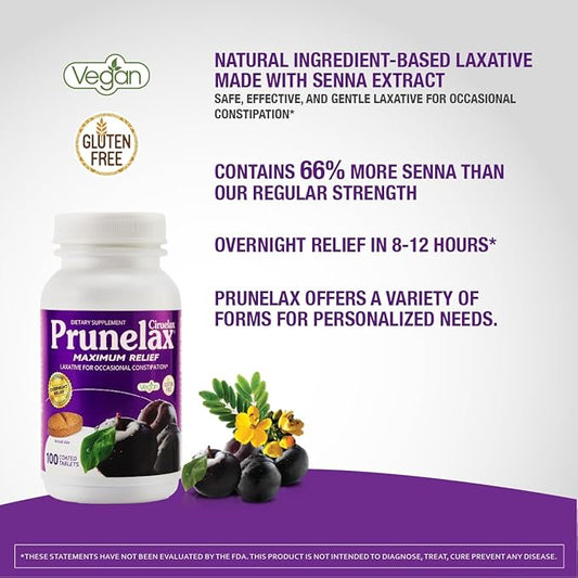 Prunelax Ciruelax Maximum Relief Laxative Tablets 100ct